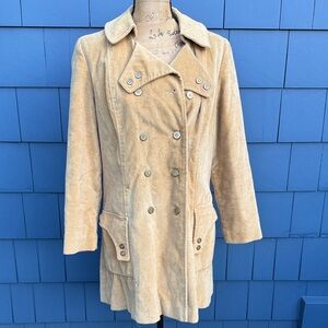 Vintage Swingles by Character Tan Double-Breasted Trench Coat corduroy M